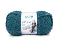 Gründl Alaska uni Wolle zum Stricken aus 80% Polyacryl, 20% Wolle, dicke Wolle 100 g, petrol