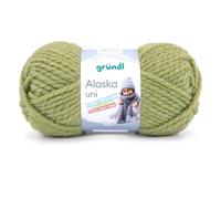 Gründl Alaska uni Wolle zum Stricken aus 80% Polyacryl, 20% Wolle, dicke Wolle 100 g, pistazie