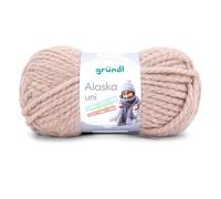 Gründl Alaska uni Wolle zum Stricken aus 80% Polyacryl, 20% Wolle, dicke Wolle 100 g, sand
