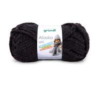 Gründl Alaska uni Wolle zum Stricken aus 80% Polyacryl, 20% Wolle, dicke Wolle 100 g, schwarz