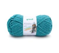 Gründl Alaska uni Wolle zum Stricken aus 80% Polyacryl, 20% Wolle, dicke Wolle 100 g, smaragd