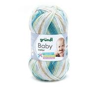 Gründl Baby color (Strick- und Häkelgarn mit wollartigem Charakter aus 70% Polyacryl und 30% Polyamid, 50 g / 150 m, Nadelstärke: 3,5-4,5, 1 x 50 g), acquamarin braun mint natur multicolor