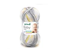 Gründl Wolle Baby color 50 Gramm, hellgrau natur dunkelgrau gelb multicolor