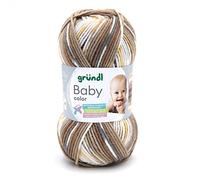 Gründl Wolle Baby color 50 g sand braun natur gelb multicolor - [0663608279]