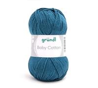 Gründl Baby Cotton, Babywolle, Baumwollgemisch,50 g/140m LL/NS 3-4,Wolle,Strick- und Häkelgarn, (13 petrol)