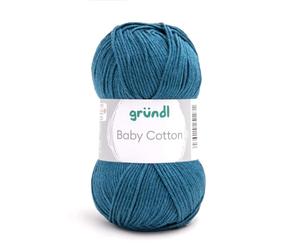 Gründl Baby Cotton, Babywolle, Baumwollgemisch,50 g/140m LL/NS 3-4,Wolle,Strick- und Häkelgarn, (13 petrol)