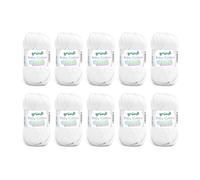 Gründl Baby Cotton Wolle zum Stricken und Häkeln, Babywolle aus 50% Baumwolle, 50% Polyacryl, strapazierfähig und pflegeleicht, 50 g / 140 m, Nadelstärke: 3,5-4,5, 10 x 50 g), weiß