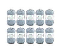 Gründl Baby Cotton Wolle zum Stricken und Häkeln, Babywolle aus 50% Baumwolle, 50% Polyacryl, strapazierfähig und pflegeleicht, 50 g / 140 m, Nadelstärke: 3,5-4,5, 10 x 50 g), aquamarin