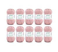 Gründl Baby Cotton Wolle zum Stricken und Häkeln, Babywolle aus 50% Baumwolle, 50% Polyacryl, strapazierfähig und pflegeleicht, 50 g / 140 m, Nadelstärke: 3,5-4,5, 10 x 50 g), pfirsich