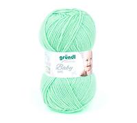 Gründl Baby uni Strickgarn (OEKO-TEX zertifizierte Baby Wolle, strapazierfähig und pflegeleicht, 70% Polyacryl 30% Polyamid, 50 g / 150 m, Nadelstärke: 3,5-4,5, 1 x 50 g), Mint