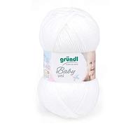 Gründl Baby uni Wolle (OEKO-TEX zertifizierte Wolle 1 x 50 g, Weiß