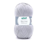 Gründl Big Lisa Premium (Strick- & Häkelgarn mit wollartigem Charakter aus 100% Polyacryl, 250 g / 665 m, Nadelstärke: 3,5-4,5, 1 x 250 g), hellgrau