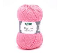 Gründl Big Lisa Premium (Strick- & Häkelgarn mit wollartigem Charakter aus 100% Polyacryl, 250 g / 665 m, Nadelstärke: 3,5-4,5, 1 x 250 g), rosa