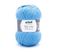 Gründl Big Lisa Premium (Strick- & Häkelgarn mit wollartigem Charakter aus 100% Polyacryl, 250 g / 665 m, Nadelstärke: 3,5-4,5, 1 x 250 g), hellblau