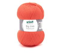 Gründl Big Lisa Premium (Strick- & Häkelgarn mit wollartigem Charakter aus 100% Polyacryl, 250 g / 665 m, Nadelstärke: 3,5-4,5, 1 x 250 g), orange