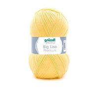 Gründl Big Lisa Premium (Strick- & Häkelgarn mit wollartigem Charakter aus 100% Polyacryl, 250 g / 665 m, Nadelstärke: 3,5-4,5, 1 x 250 g), pastellgelb