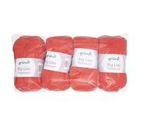Gründl Big Lisa Premium Strick- & Häkelgarn (pflegeleichtes Garn aus 100% Polyacryl, 250 g/ 665 m, Nadelstärke: 3,5-4,5, 4 Knäuel á 250 g), Orange
