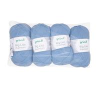 Gründl Big Lisa Premium Strick- & Häkelgarn (pflegeleichtes Garn aus 100% Polyacryl, 250 g/ 665 m, Nadelstärke: 3,5-4,5, 4 Knäuel á 250 g), Hellblau