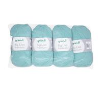 Gründl Big Lisa Premium Strick- & Häkelgarn (pflegeleichtes Garn aus 100% Polyacryl, 250 g/ 665 m, Nadelstärke: 3,5-4,5, 4 Knäuel á 250 g), Türkis