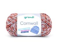 Gründl Cornwall Wolle mit Strickanleitung für Mütze, 80% Polyacryl, 20% Wolle, 145 m/150 g, Nadelstärke 8-9 mm (01)