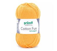 Gründl Wolle Cotton Fun - Wolle zum Häkeln - Strickgarn - Häkelgarn - Pflegeleicht und hautfreundlich - 100% Baumwolle - 1 Knäuel 50 g / 115 m - Nadelstärke 3-4 - Mais