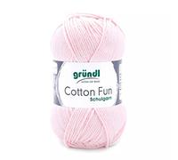 Gründl Cotton Fun Strickgarn/Häkelgarn (weiches Garn aus 100% Baumwolle, OEKO-TEX zertifiziert, 50 g/115 m, Nadelstärke: 3-4, 1 Knäuel á 50 g), orchidee