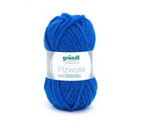 Gründl Filzwolle uni (Wolle zum Filzen, Stricken und Häkeln, Garn aus 100% Schurwolle, 50 g / 50 m, Nadelstärke: 8-9, 1 x 50 g), Royalblau