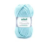 Gründl Filzwolle uni (Wolle zum Filzen, Stricken und Häkeln, Garn aus 100% Schurwolle, 50 g / 50 m, Nadelstärke: 8-9, 1 x 50 g), Mint