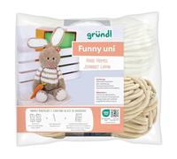 Gründl Funny uni Häkeltier häkeln, Set mit 2 x 100 g Funny uni Chenillegarn, 1 Häkelnadel und eine Anleitung in Deutsch u. Französisch (Hase Hoppel)