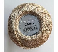Gründl Häkelgarn Glitter, Gold, Silber, Bronze,Anthrazit, 25 g Knäuel, Glitzergarn (09 champagne)