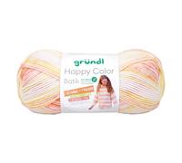 Gründl Happy Color Batik, 100% Polyacryl, Strick- u. Häkelgarn, 100g/250 m LL,empf. NS 4-5 mm, Anti Pilling (02 weiß-koralle-apricot-blassgelb)