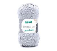 Gründl Happy uni (Strick- und Häkelgarn mit wollartigem Charakter aus 100% Polyacryl, Anti-Pilling, 100 g / 250 m, Nadelstärke: 4-5, 1 x 100 g), Kieselgrau
