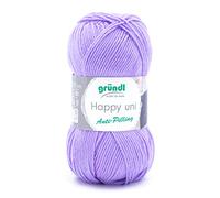 Gründl Happy uni (Strick- und Häkelgarn mit wollartigem Charakter aus 100% Polyacryl, Anti-Pilling, 100 g / 250 m, Nadelstärke: 4-5, 1 x 100 g), Lila