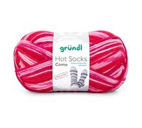 Gründl Hot Socks Como, Sockenwolle 8-fach, Sockengarn 8-fädig, dicke Strumpfwolle musterbildend, Farbverlauf, 150g / 300m (07 pink rot)