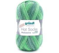 Gründl Sockenwolle Hot Socks Malcesine – 4-fach, 75% Schurwolle/25% Polyamid, 100 g, gras multicolor