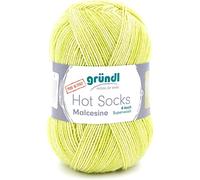 Gründl Hot Socks Malcesine (Sockenwolle aus 75% Schurwolle (superwash) und 25% Polyamid, Made in Italy, 4-fach Sockengarn, 100 g / 420 m, Nadelstärke: 2,5 mm - 3 mm, 1 x 100 g), zitronat multicolor