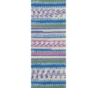 Gründl Hot Socks Mandello, Sockenwolle 8-fach, Sockengarn 8-fädig, dicke Stumpfwolle musterbildend, Farbverlauf, 150g / 300m (06 natur rosa hellblau)