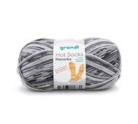 gründl Hot Socks Manerba Sockenwolle 4-fädig 100g 420m Nadelstärke 2,5-3,0 75% Schurwolle 25% Polyamid Schonwaschgang bis 40°C Made in Italy für Pullover Gr. 38 500g Mausgrau/Anthrazit/Natur