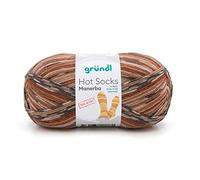 gründl Hot Socks Manerba Sockenwolle 4-fädig 100g 420m Nadelstärke 2,5-3,0 75% Schurwolle 25% Polyamid Schonwaschgang bis 40°C Made in Italy für Pullover Gr. 38 500g Ockerbraun/Beige/Graubraun/Natur