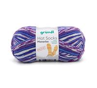 gründl Hot Socks Manerba Sockenwolle 4-fädig 100g 420m Nadelstärke 2,5-3,0 75% Schurwolle 25% Polyamid Schonwaschgang bis 40°C Made in Italy für Pullover Gr. 38 500g Blau/Violet/Flieder/Natur