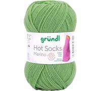 Gründl Sockenwolle Hot Socks Merino, 4-fädig, 50g/200m, 75% Merino/25% Polyamid, 08 grasgrün