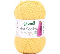 Gründl Sockenwolle Hot Socks Merino – 4-fädig, 50 g/200 m, 75% Schurwolle/25% Polyamid, 06 narzisse