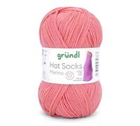 Gründl Hots Socks Merino uni, 4-fädige Sockenwolle, 50 g /200m,75% Schurwolle (Merino, superwash), 25% Polyamid,mulesing frei, Öko-tex Standard, (10 apricot)