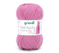 Gründl Hot Socks Merino, Sockenwolle altrosa mit weicher Merinowolle, Strumpfwolle, Sockengarn, 50g 210m (29)