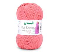 Gründl Hot Socks Merino, Sockenwolle apricot mit weicher Merinowolle, Strumpfwolle, Sockengarn, 50g 210m (10)