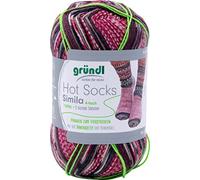 gründl Hot Socks Simila Sockenwolle 4-fädig 100g 400m Nadelstärke 2,5-3,0 Ökotex 100 zertifiziert Schonwaschgang 40°C 75% Schurwolle 25% Polyamid Ganzjährig für Pullover und Socken Farbe 303