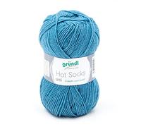 Gründl Hot Socks Sockenwolle blau Uni Farbe 56, Strumpfwolle, Wolle zum Socken Stricken