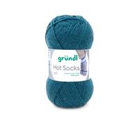 Gründl Hot Socks Sockenwolle uni Farbe 47 - petrol, Strumpfwolle Wolle zum Socken stricken
