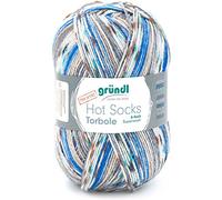 Gründl Hot Socks Torbole (Sockenwolle aus 75% Schurwolle (superwash) & 25% Polyamid, 6-fach Sockengarn, 150g / 375m, Nadelstärke: 3-4 mm, 1 x 150 g), beige-royal-burgund-weiß-petrol-graphit