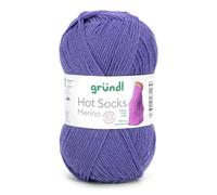 Gründl Hots Socks Merino uni, 4-fädige Sockenwolle, 50 g /200m,75% Schurwolle (Merino, superwash), 25% Polyamid,mulesing frei, Öko-tex Standard, (18 lila)